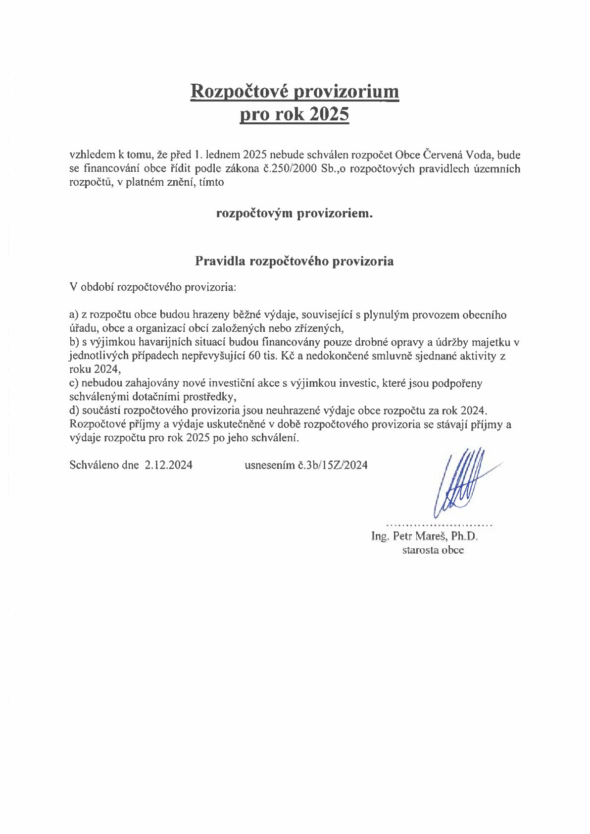 rozpočtové provizorium