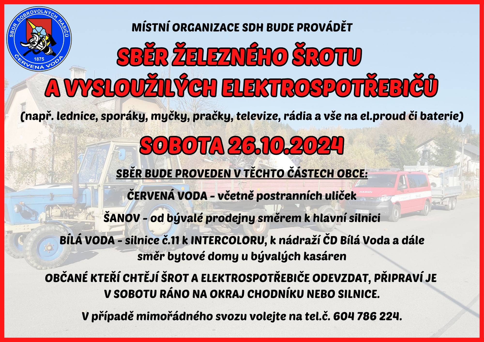 sběr šrotu a elektrospotřebičů