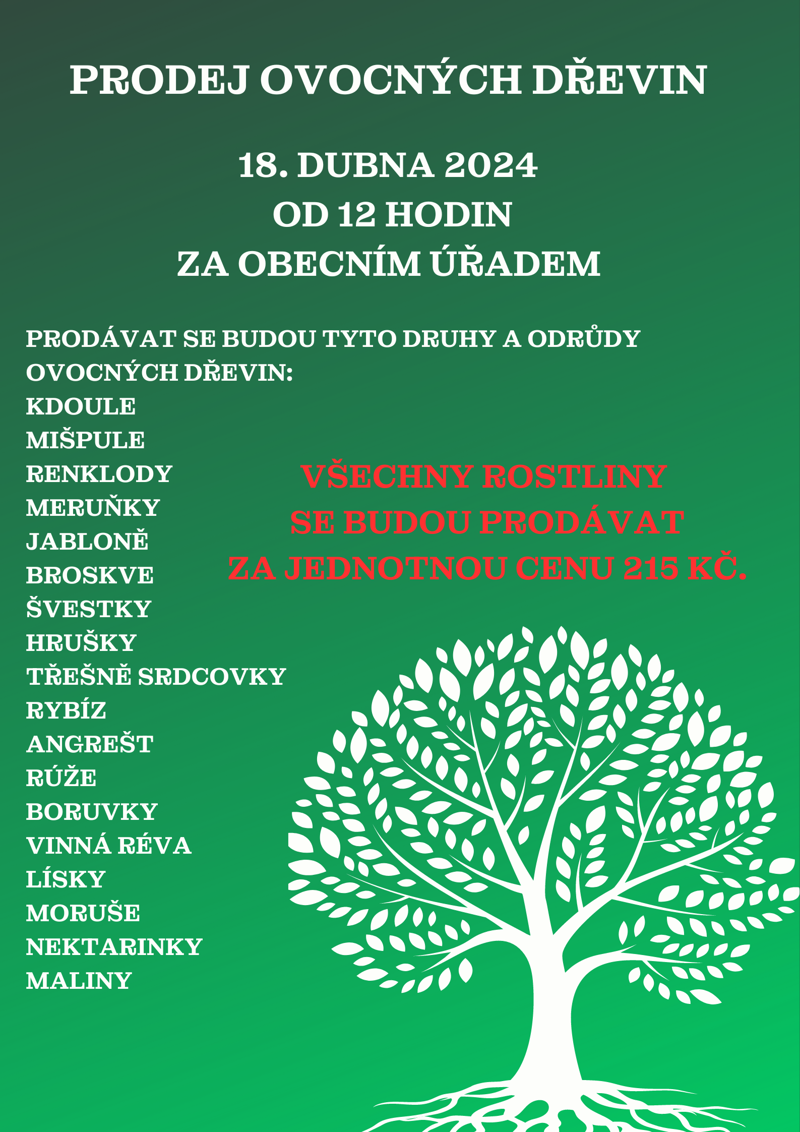 Prodej ovocných stromů